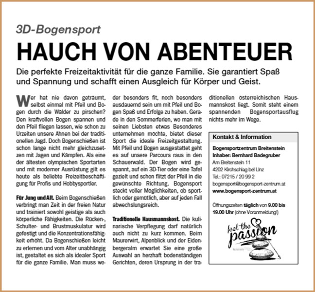 Artikelbild-Presseaussendung-Bogensportzentrum-Breitenstein